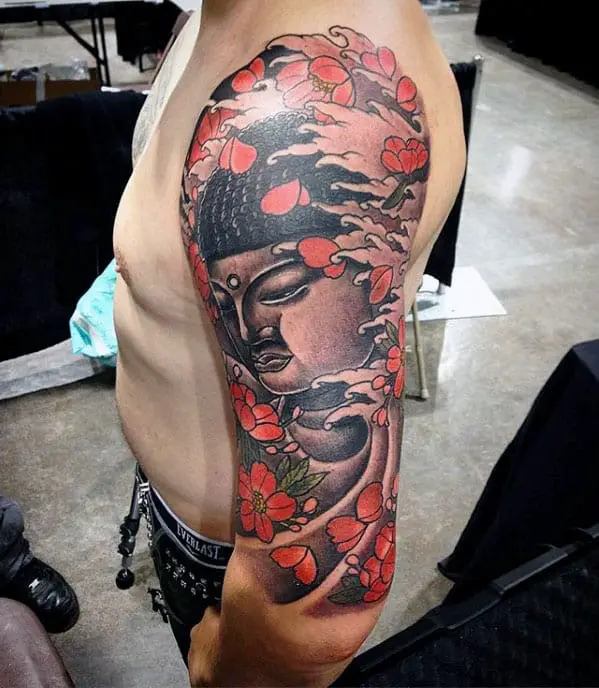 mens-buddha-religious-half-sleeve-japanese-tattoo-designs