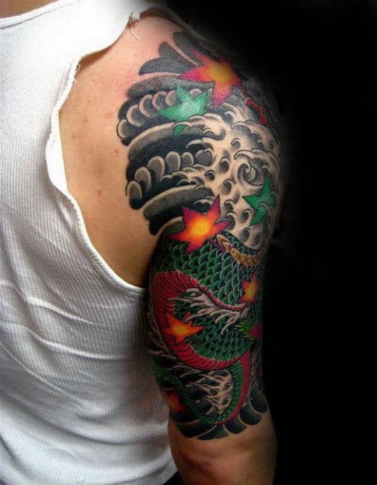 Japanese Leaf tattoo men at theYoucom