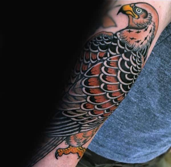 traditional-guys-forearm-falcon-tattoos