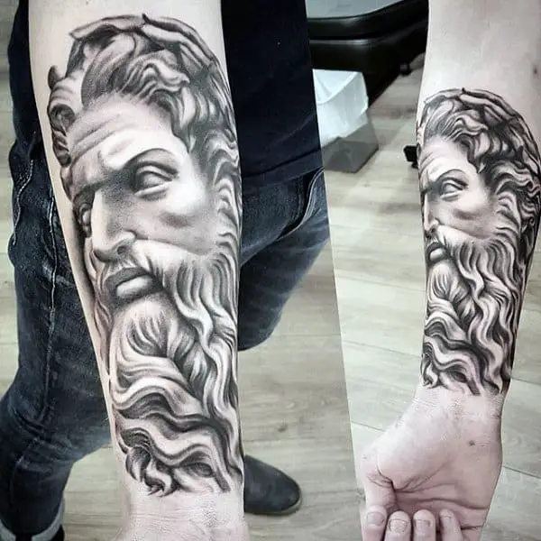 Zeus done by Alex Pancho in Utrecht the Netherlands Start of a full  sleeve Looking for suggestions on what to add next  rTattooDesigns