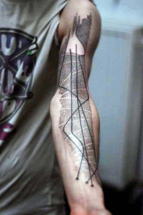 abstract-line-work-constillation-mens-inner-forearm-tattoo