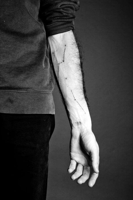 small-simple-mens-constillation-forearm-tattoo