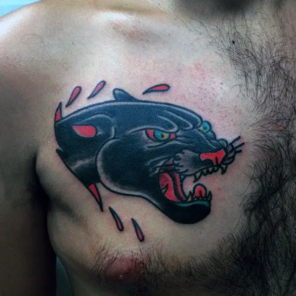 black-panther-guys-traditional-old-school-upper-chest-tattoo