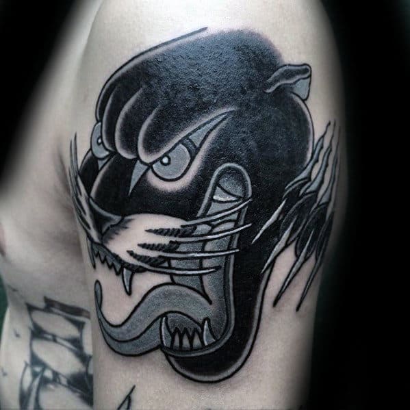 guy-with-cool-traditional-panther-head-and-claw-arm-tattoo