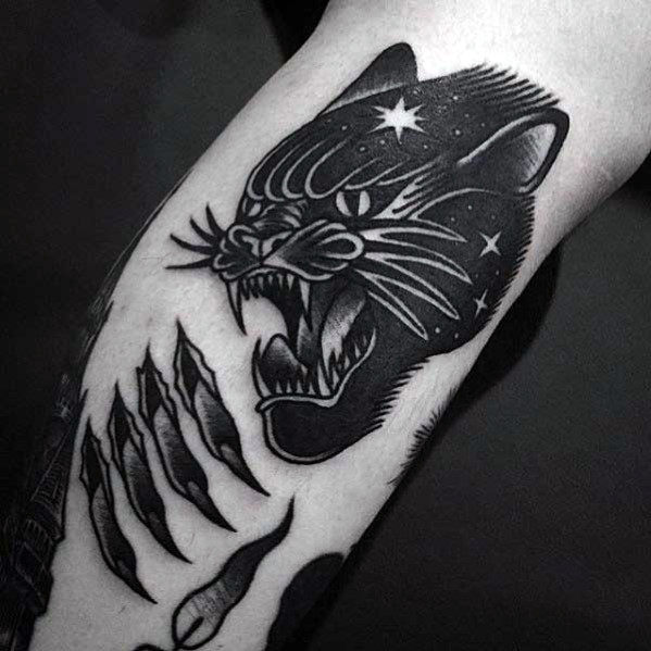 stars-with-black-ink-traditional-panther-guys-old-school-tattos