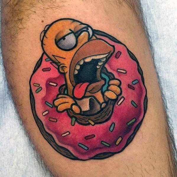 awesome-simpsons-homer-simpson-donut-tattoos-for-men