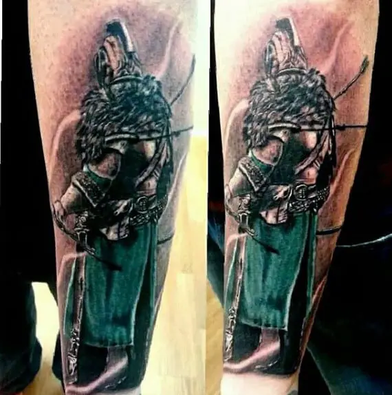 black-knight-tattoo-for-men-with-green-kilt