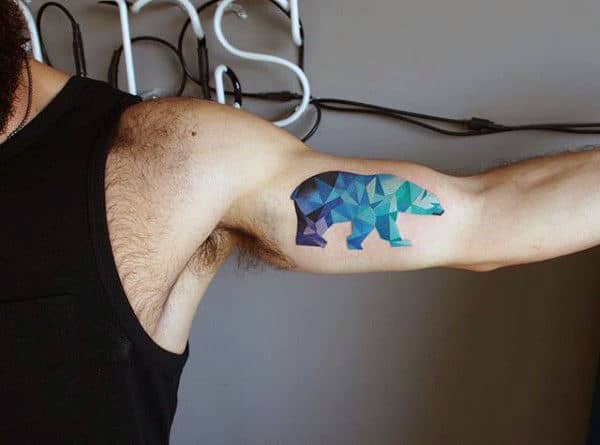 Watercolor tattoo of a black bear by Brittany Quintero