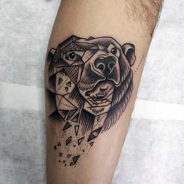 broken-geometric-bear-mens-forearm-tattoo