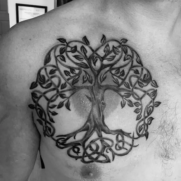 celtic-mens-knot-tree-roots-chest-tattoo