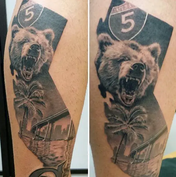 city-skyline-california-bear-mens-arm-tattoo-inspiration