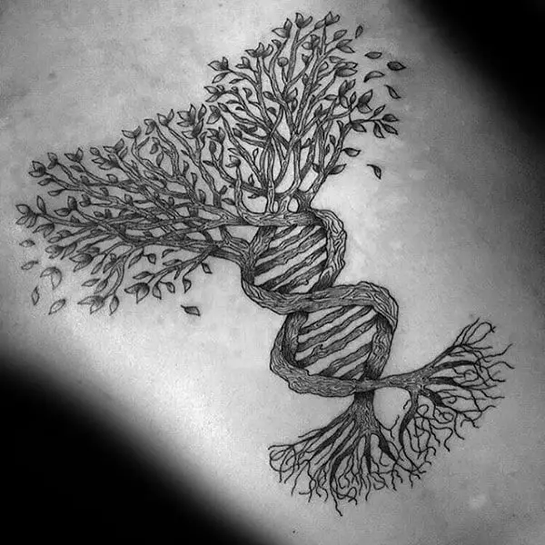 dna-helix-strand-tree-roots-mens-back-tattoos