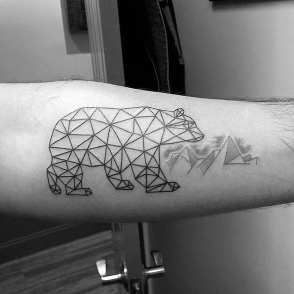 geometric-bear-with-mountains-mens-inner-forearm-tattoo
