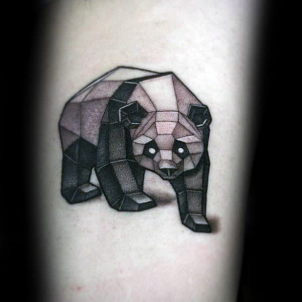 geometrical-panda-bear-figure-mens-arm-tattoos