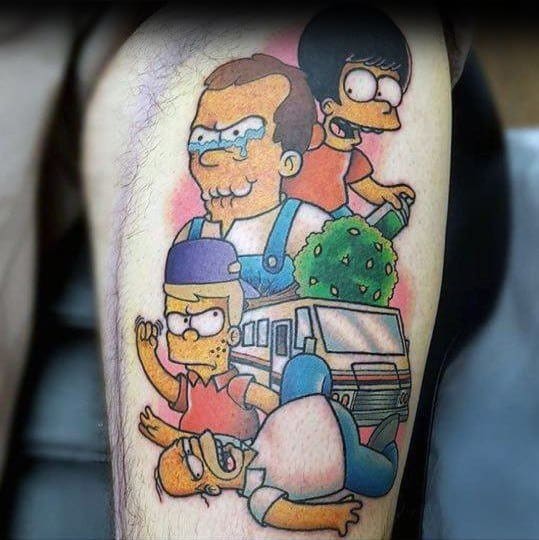 good-simpsons-tattoo-designs-for-men-on-thigh