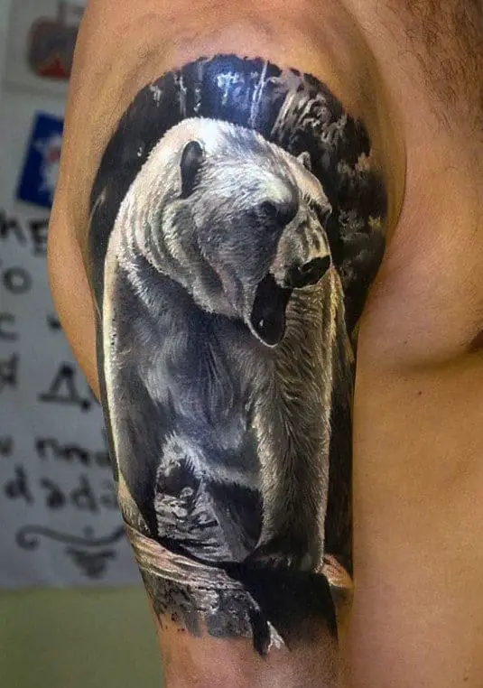 Spirit Black Bear Done by Eirini Pantoula at Karma Custom Bavaria Germany   rtattoos