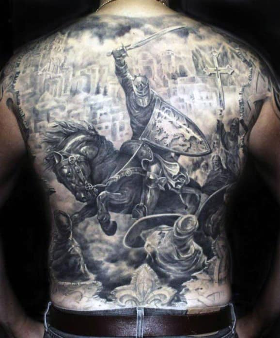 knight-riding-horse-back-tattoo-for-males