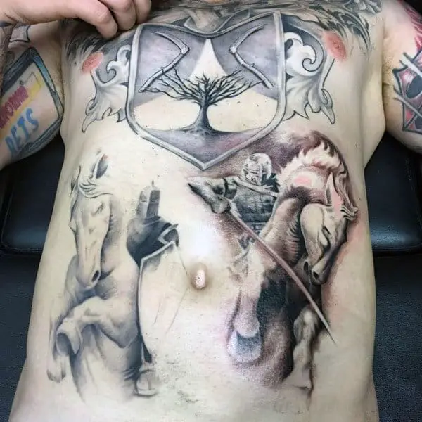 knight-tattoos-on-stomach-for-men