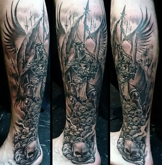leg-sleeve-knight-templar-tattoos-for-men