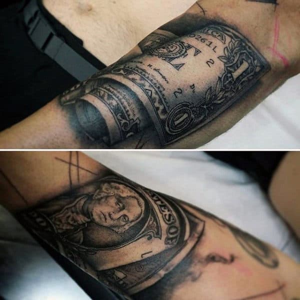 manly-dollar-bill-money-tattoo-on-forearm