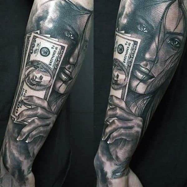 Arm Black  Gray Money tattoo at theYoucom