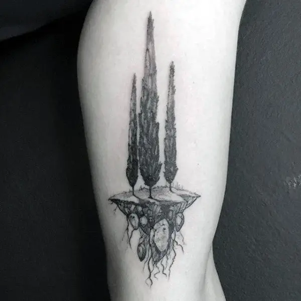 tree-roots-edge-of-cliff-mens-arm-tattoos