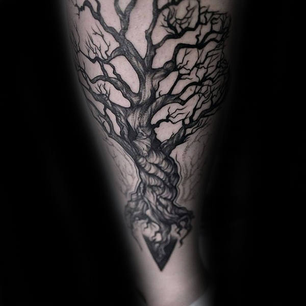 triangle-tree-roots-mens-arm-tattoos