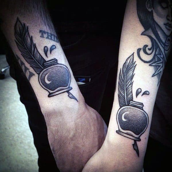 forearm-dotwork-awesome-quill-tattoos-for-men