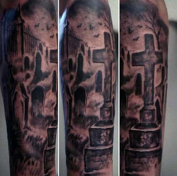 full-sleeve-tombstones-male-tattoos