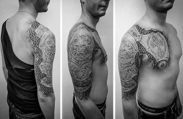 half-sleeve-armor-shield-male-tattoo