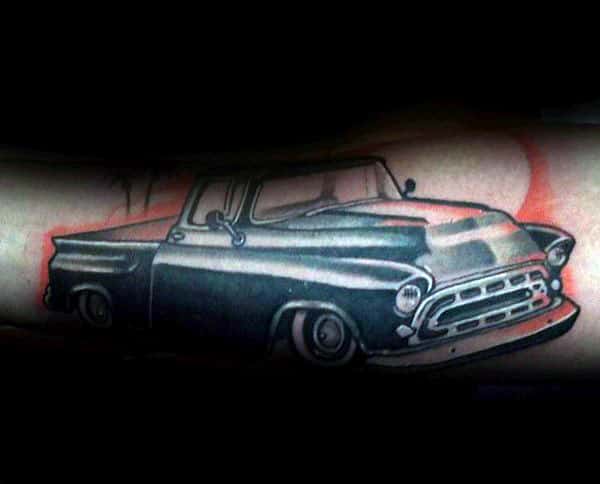 inner-forearm-cool-vintage-truck-tattoos-for-males