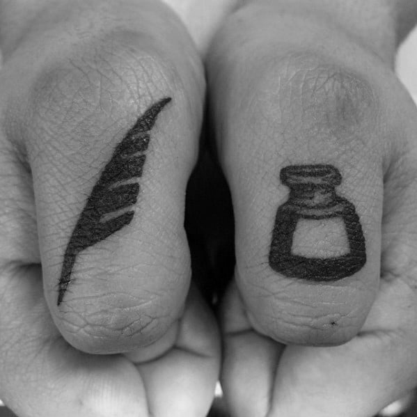 masculine-thumb-quill-tattoos-for-men