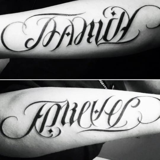 mens-family-forever-ambigram-tattoo-inspiration