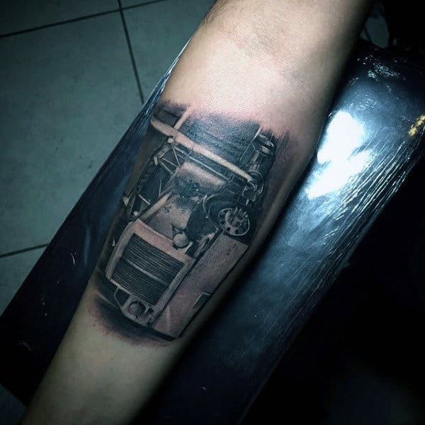 realistic-guys-semi-truck-inner-forearm-tattoo-designs