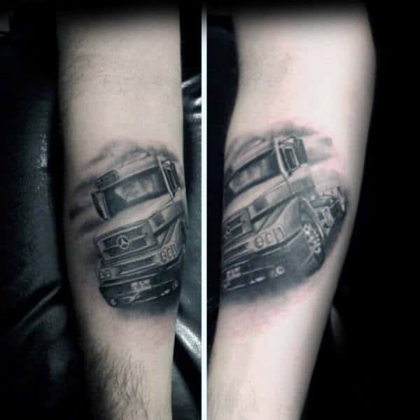 realistic-mercedes-truck-mens-inner-forearm-tattoos
