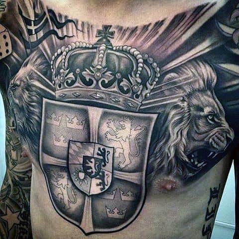shield-with-crown-guys-chest-tattoos