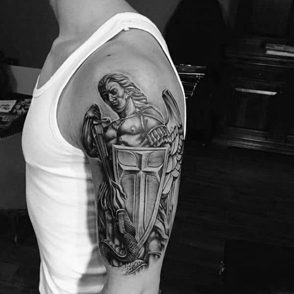 shield-angel-mens-arm-tattoo