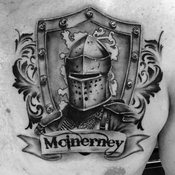 Man Chest Family Crest Tattoos