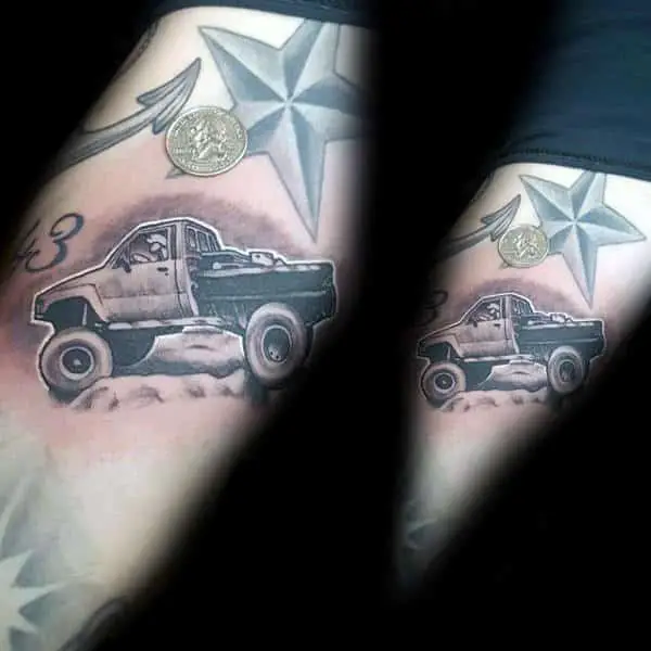 small-4x4-truck-mens-arm-tattoo