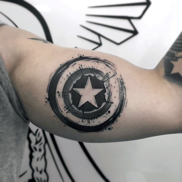 watercolor-captain-america-shield-inner-arm-bicep-tattoos-for-men
