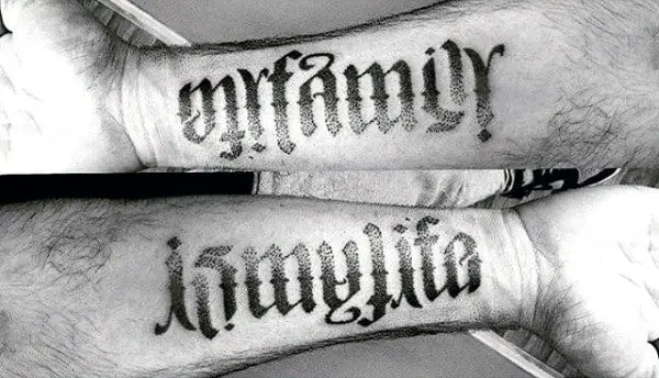 wrist-ambigram-tattoo-of-family-is-my-life-for-men