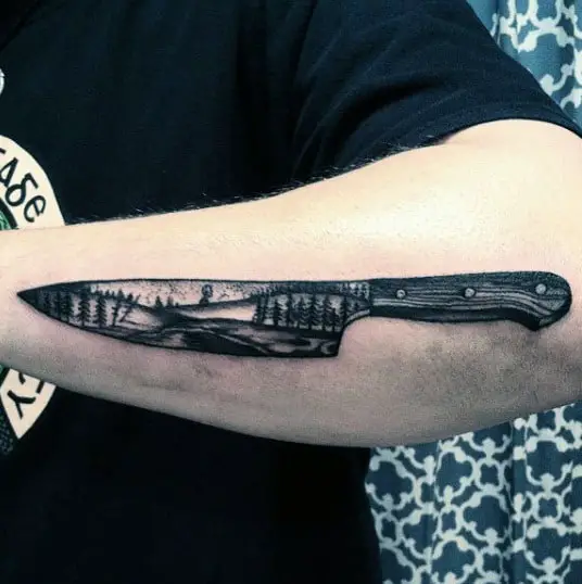 chef-knife-with-nature-landscape-mens-outer-forearm-tattoo