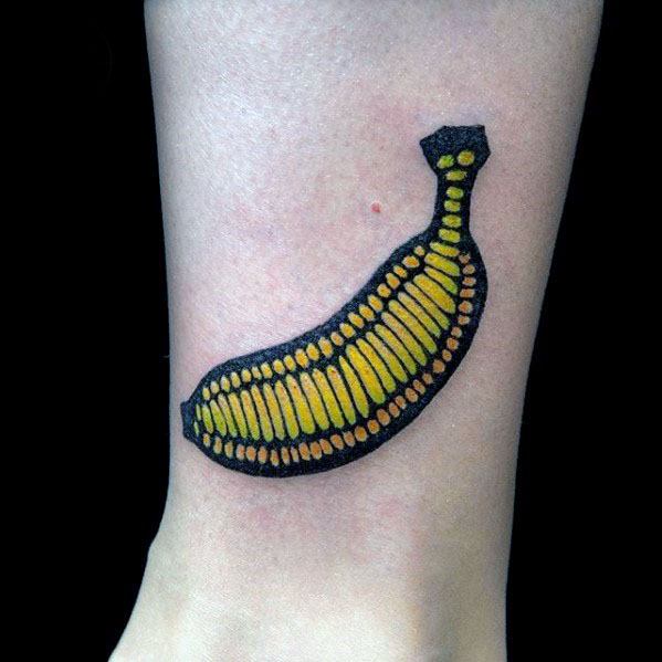 creative-banana-tattoos-for-men-on-lower-leg