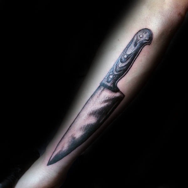 קוי טאטו  Koi Tattoo  Chefs knife with a twist Inked by our guest  spot artist yuraocean for more info and to schedule appointment please PM  us or call 097421677 blacktattoo 