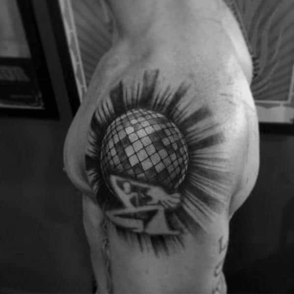 disco-ball-themed-tattoo-ideas-for-men