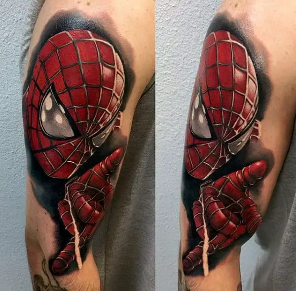 guys-arm-spiderman-tattoos