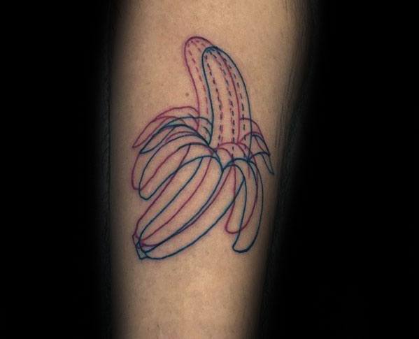 guys-banana-tattoo-design-ideas-red-and-blue-ink