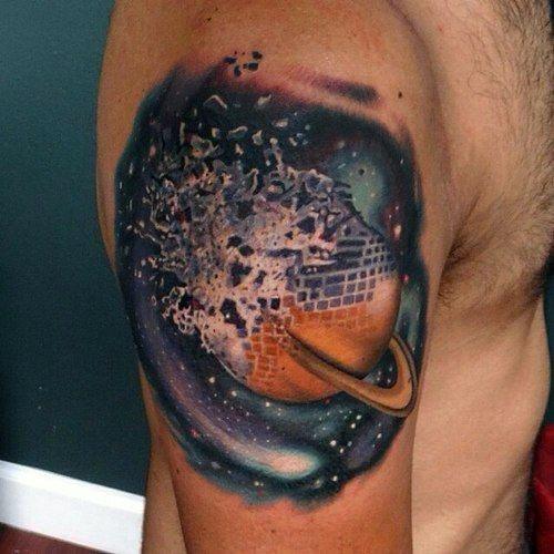 incredible-disco-ball-tattoos-for-men-on-arm-3d-design