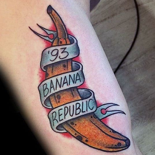manly-banana-banner-arm-tattoo-design-ideas-for-men