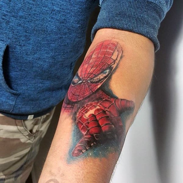 spiderman-impressive-tattoo-male-forearms